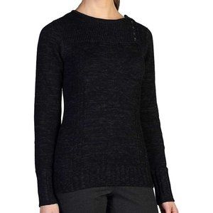 ExOfficio Women's Floriana Scoop Wool Blend Sweater Black/Cement Medium